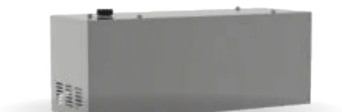 The steam generator, a long stainless steel box